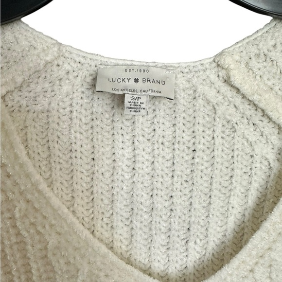 Luck Brand Women's Vanilla V-Neck Chenille Sweater - Picture 2 of 7